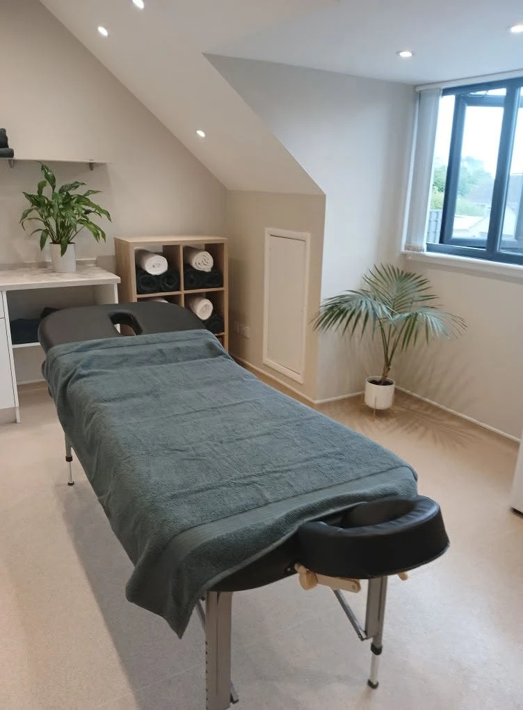 The sports massage treatment room at AB Soft Tissue Therapy in Deeping St James